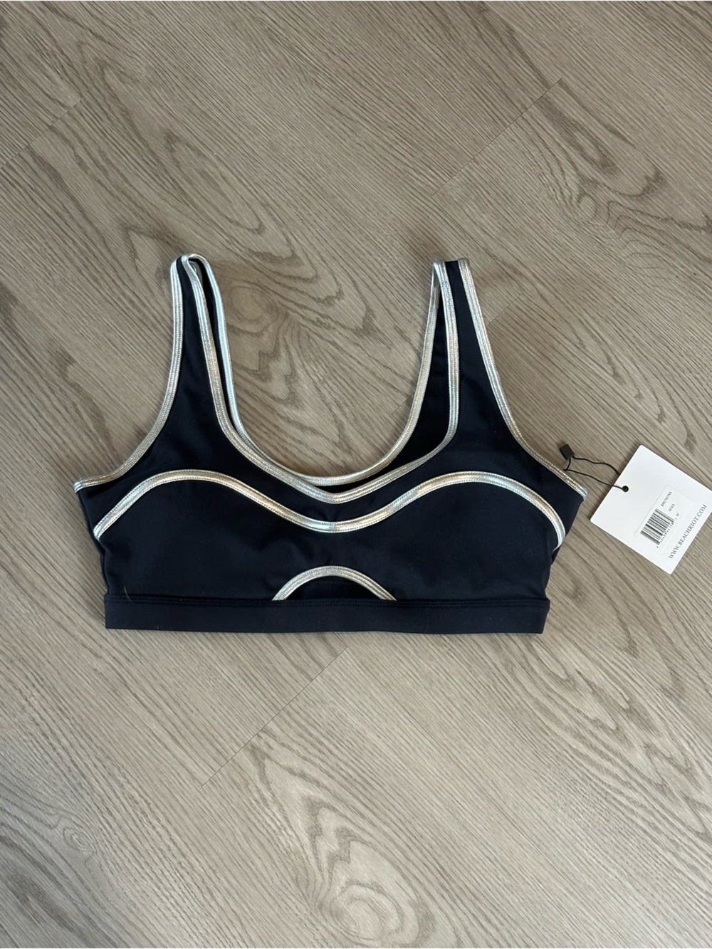Beach Riot Black & Metallic Sports Bra